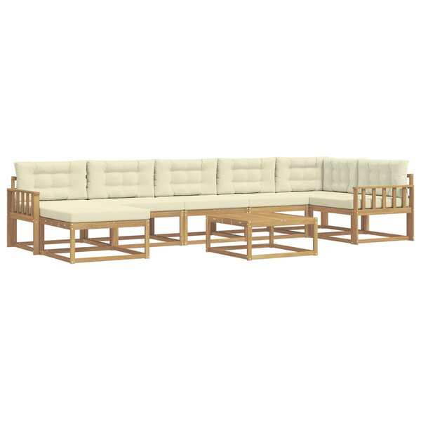 vidaXL Ensemble de canapés d'extérieur 8 pc Blanc et crème