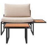 vidaXL Ensemble de canapé de jardin 2 pc Taupe Acier
