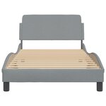 vidaXL Cadre de lit sans matelas gris clair 100x200 cm tissu