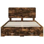 vidaXL Cadre de lit Chêne fumé 150 x 200 cm Bois d'ingénierie