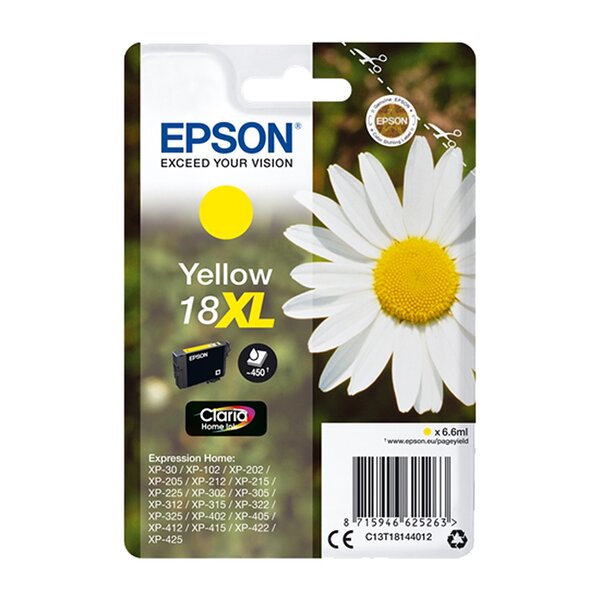 Epson cartouche d’encre claria home ink jaune 18 xl (lot de 2)