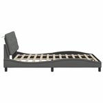 vidaXL Cadre de lit avec LED sans matelas gris foncé 140x190 cm tissu