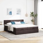 VidaXL Cadre de lit ottoman avec matelas marron foncé 160x200 cm tissu
