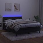 vidaXL Sommier à lattes de lit avec matelas et LED Noir 140x200 cm