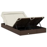 vidaXL Transat 2 places avec toit pliable marron 213x118x97 cm
