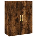 vidaXL Buffet haut Chêne fumé 69 5x34x180 cm Bois d'ingénierie
