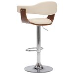 vidaXL Tabourets de bar lot de 2 crème bois courbé et similicuir