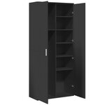 vidaXL Buffet haut noir 80x35x180 cm bois d'ingénierie