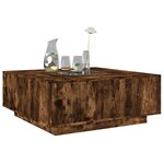vidaXL Table basse avec LED infini chêne fumé 100x100x40 cm
