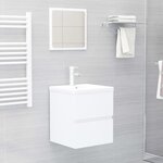 vidaXL Armoire d'évier avec lavabo intégré Blanc Aggloméré