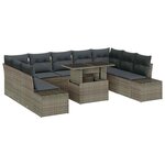 vidaXL Ensemble de canapé de jardin 10 Pièces Gris 100 x 55 x 73 cm