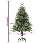 vidaXL Sapin de Noël pré-éclairé et pommes de pin vert 150cm PVC et PE