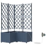 vidaXL Jardinières de jardin 1 pc Gris 80 x 80 x 142 cm Plastique