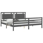 vidaXL Cadre de lit sans matelas gris 200x200 cm bois massif
