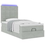 vidaXL Cadre de lit ottoman et matelas gris clair 90x190 cm velours