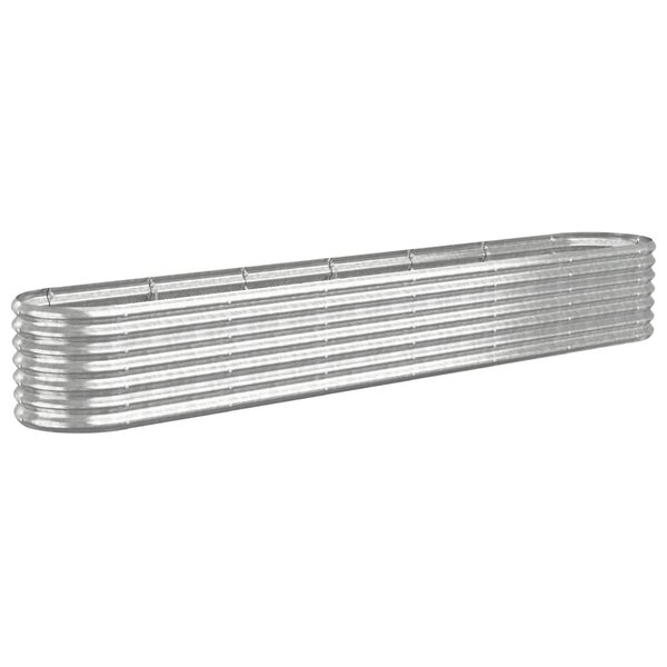 vidaXL Lit surélevé de jardin Acier enduit de poudre Argenté