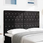 vidaXL Tête de Lit en Velours Argyle Manuel Noir 140 cm Velours