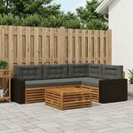 vidaXL Ensemble de canapés d'extérieur 5 Pièces Naturel et Anthracite