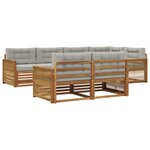 vidaXL Ensemble de canapés d'extérieur 7 Pièces Naturel et gris clair