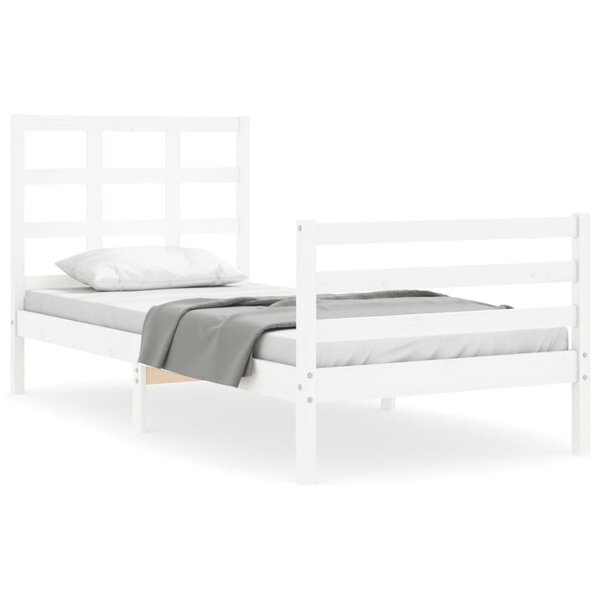 vidaXL Cadre de lit sans matelas blanc 100x200 cm bois massif