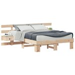 vidaXL Cadre de lit avec tête de lit Marron 120 x 200 cm Pin massif