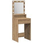Coiffeuse vidaXL avec éclairage LED en chêne artisan  50x41x135 cm