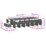 vidaXL Ensemble à manger de jardin et coussins 17 Pièces beige