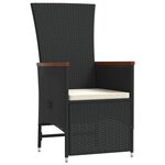 vidaXL Ensemble à manger de jardin 9Pièces coussins noir résine tressée