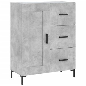 vidaXL Buffet gris béton 69 5x34x90 cm bois d'ingénierie