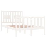 vidaXL Cadre de lit sans matelas blanc 120x190 cm bois massif