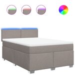 vidaXL Sommier à lattes de lit avec matelas Taupe 140x190 cm Tissu