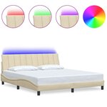 vidaXL Cadre de lit sans matelas Hanko crème 180x200 cm tissu