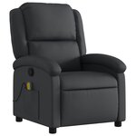 vidaXL Fauteuil de massage inclinable noir cuir véritable