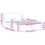 vidaXL Cadre de lit Dover blanc 140x200 cm similicuir