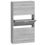 vidaXL Armoire à chaussures Sonoma gris 59x17x108 cm Bois d'ingénierie
