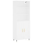 vidaXL Buffet haut Blanc 69 5x34x180 cm Bois d'ingénierie