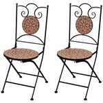 vidaXL Chaises pliables de bistro 2 Pièces Céramique Terre cuite