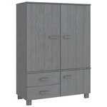 vidaXL Garde-robe HAMAR Gris foncé 99x45x137 cm Bois massif de pin