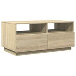 vidaXL Table basse avec lumières LED chêne sonoma 90x49x40 cm