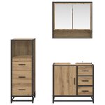 vidaXL Ensemble de mobilier de salle de bain 3 Pièces Chêne artisanal