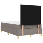vidaXL Lit à ressorts avec matelas et banc taupe 120x190 cm en tissu