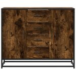 vidaXL Buffet chêne fumé 92x35x76 cm bois d'ingénierie