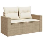 vidaXL Salon de jardin avec coussins 9 Pièces beige résine tressée