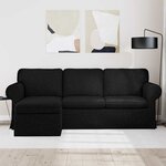 vidaXL Canapé Noir 215 x 138 x 80 cm tissu