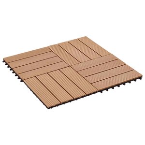 vidaXL Carreau de terrasse 22 Pièces Teck 30 x 30 cm WPC