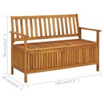 vidaXL Banc de rangement de jardin 120 cm bois d'acacia solide