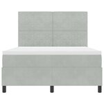 Lit à ressorts vidaXL avec matelas et lumière LED gris clair 140x190 cm en velours