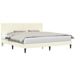 vidaXL Cadre de lit Crème 200 x 200 cm Tissu en velours côtelé