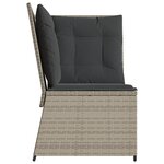 vidaXL Canapé d'angle de jardin et coussins gris clair résine tressée