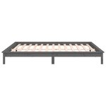 vidaXL Cadre de lit à LED sans matelas gris 200x200 cm bois massif